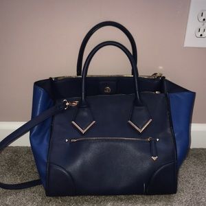 Blue purse tote bag
